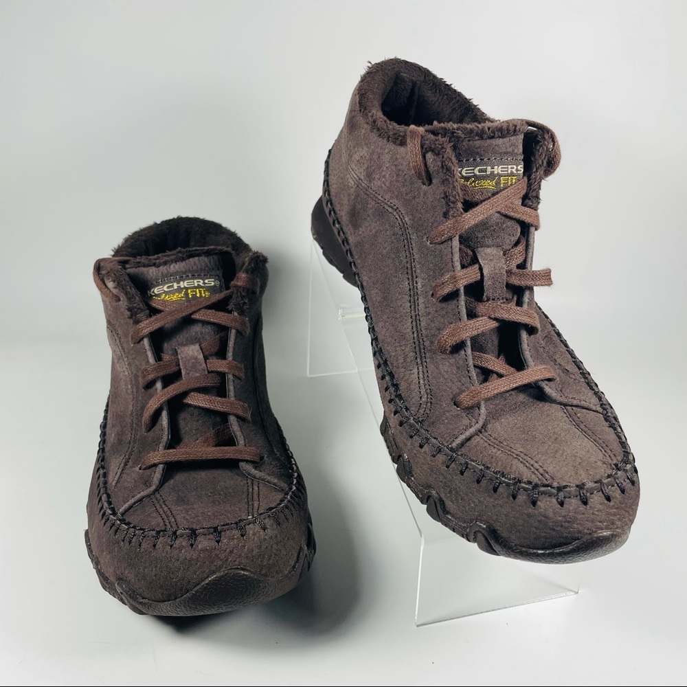 Skechers Women's Relaxed Fit Chocolate Bikers Totem Pole Chukka Boot Sz 8 49013